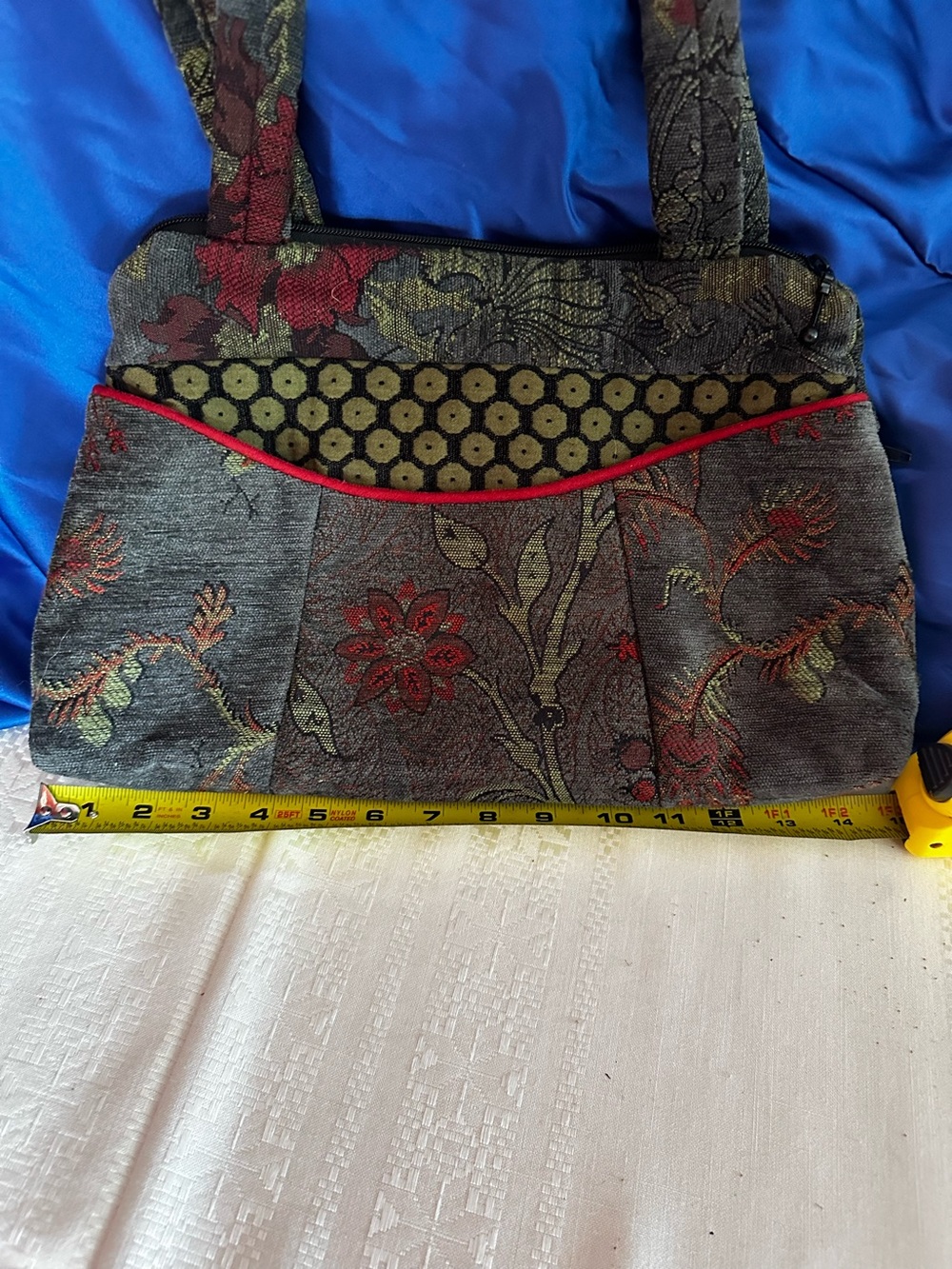 Mary Lynn O'Shea Tapestry Nancie Shoulder Bag Floral Jacquard VT Handcrafted